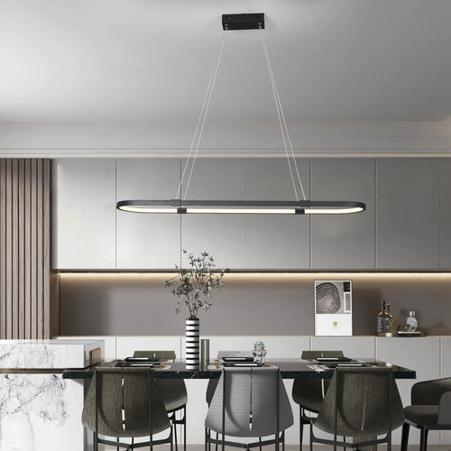 Moderne LED-Pendelleuchte für lineare und elegante Wohnraumgestaltung - vue 5 sur 7