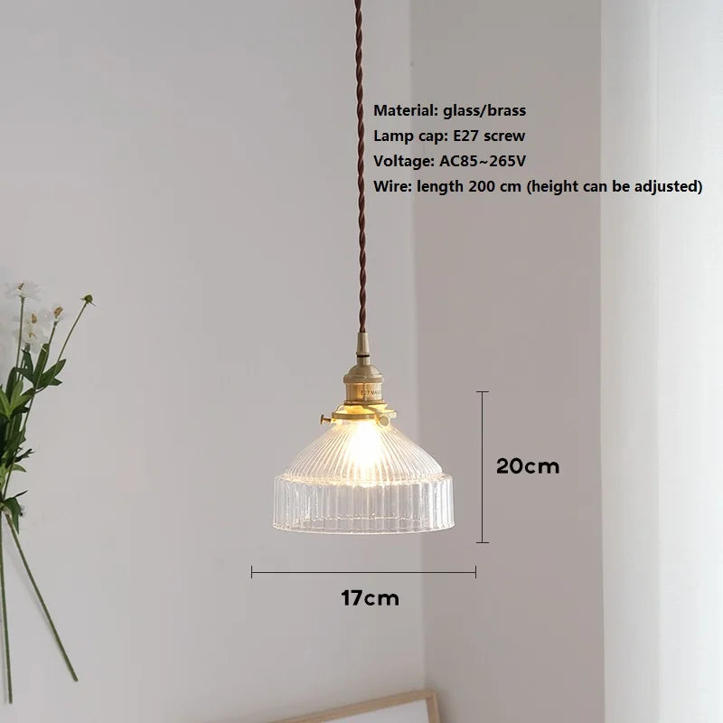 Vintage-Pendelleuchte aus Messing und japanischem Glas für stilvolle Wohnbeleuchtung