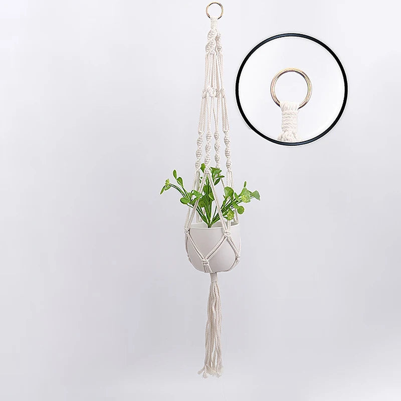 suspension en macramé pour plantes et décoration intérieure - vue 3 sur 8