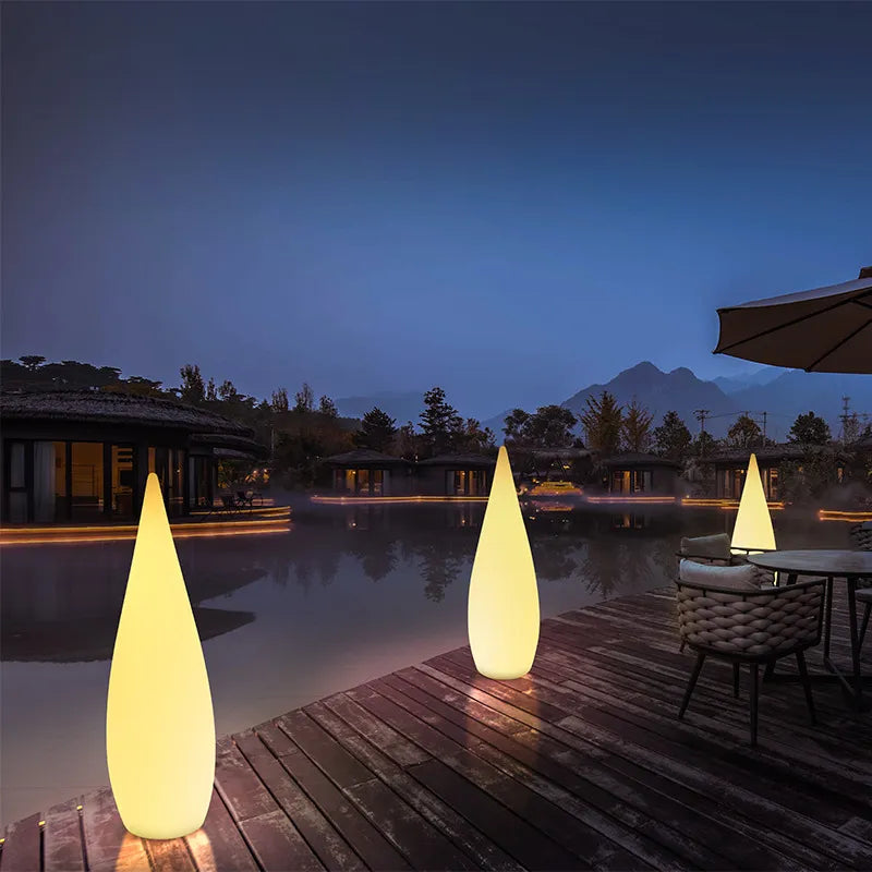 Éclairage solaire paysage RGB conception de gouttelettes d'eau étanche avec télécommande pour porche décorations de jardin lumières Led solaires extérieures - vue 4 sur 9