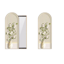 miroir carré nordique décoratif avec cadre floral esthétique