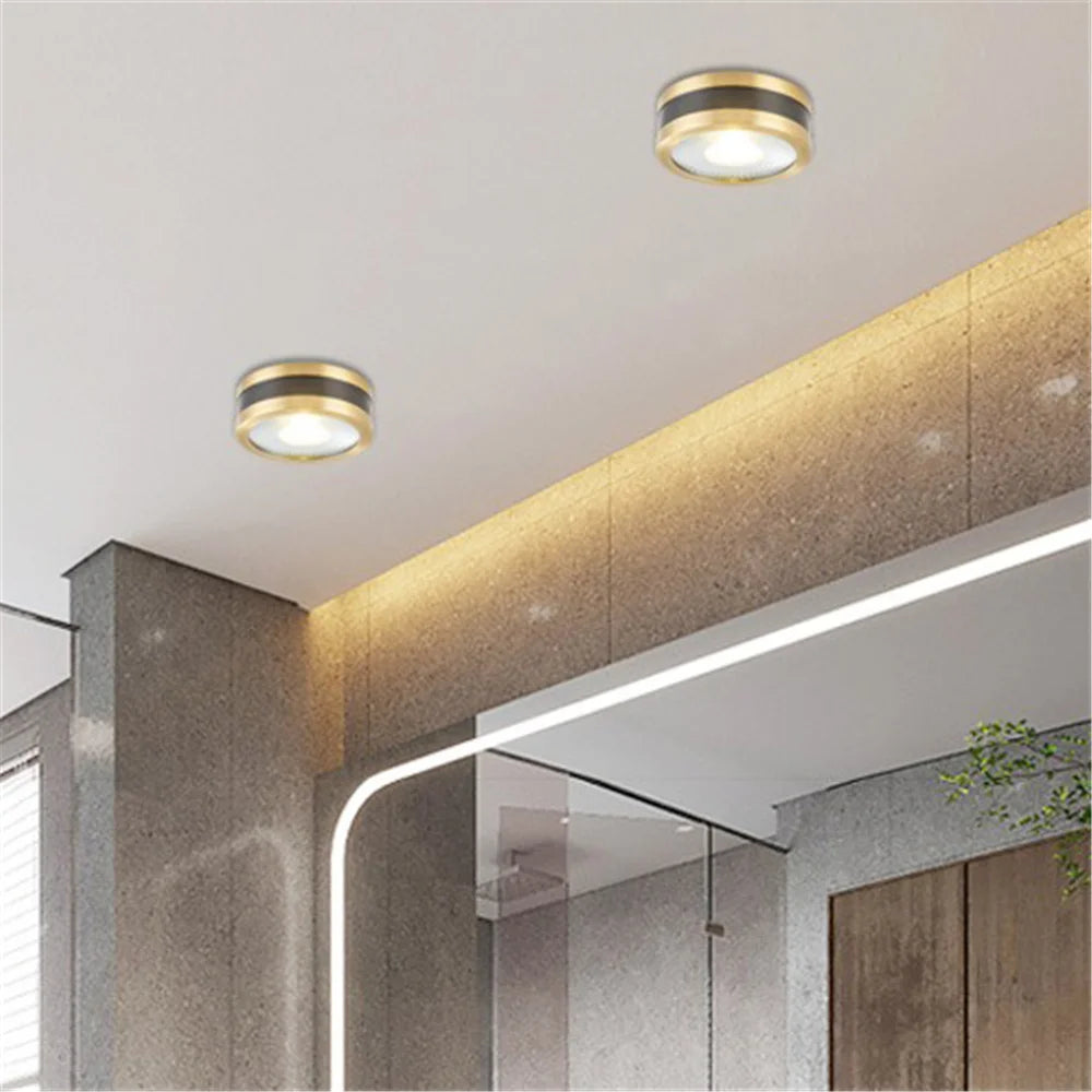 plafonnier led ultra fin en cuivre pour décoration intérieure moderne - vue 5 sur 12