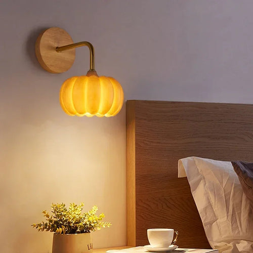 Dekorative Wandleuchte Kürbis für Halloween und nordisches Interieur - vue 2 sur 6