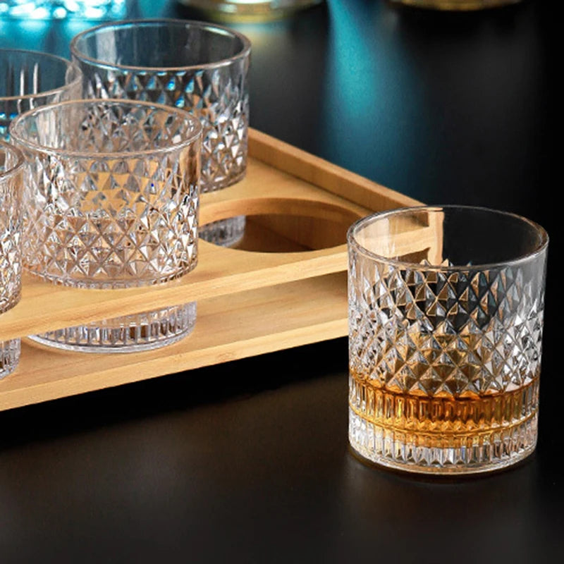 Verres whisky cristal facetté 335 ml élégant bar