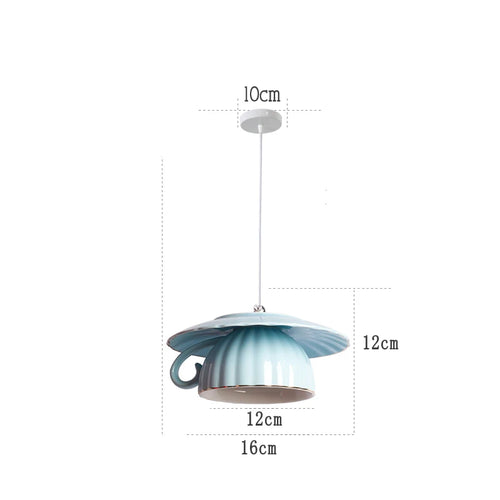 Moderne LED-Pendelleuchte aus Keramik in Teekannenform für die Küche