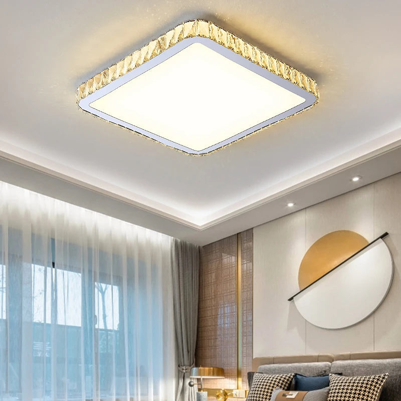 plafonnier en cristal moderne luxe éclairage rond pour intérieur - vue 7 sur 18
