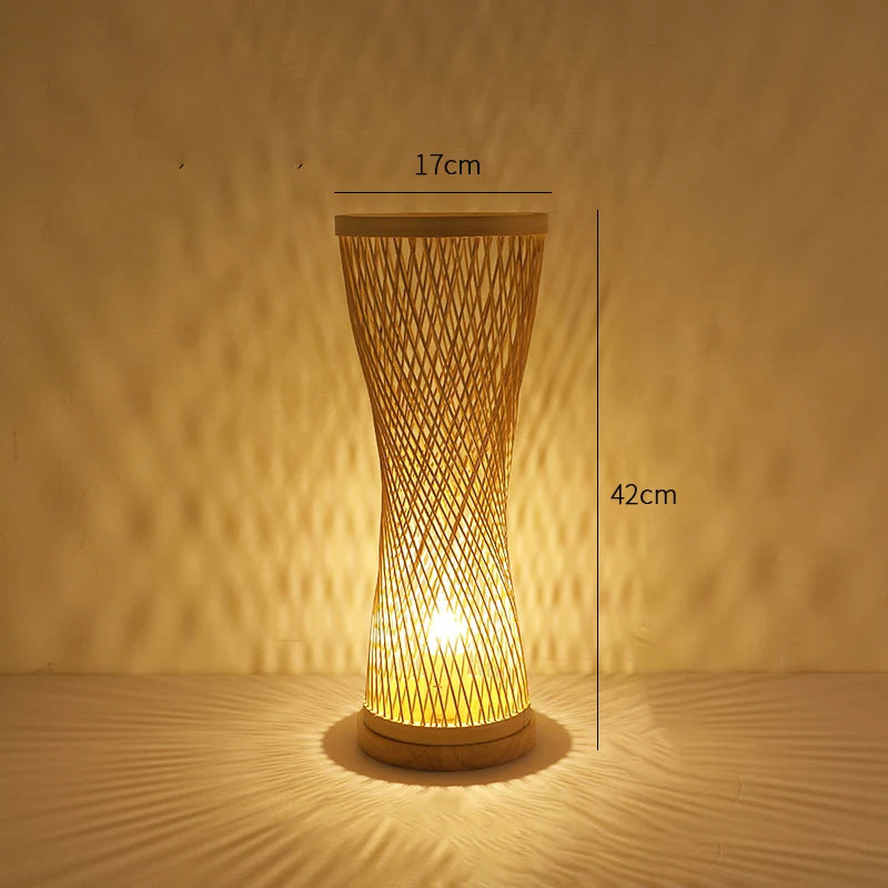 Lampe de Table en bambou tissée à la main - vue 6 sur 8