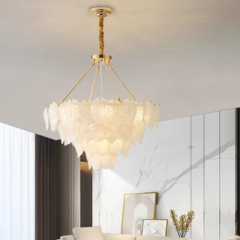 lustre en cristal doré pour décoration intérieure moderne - vue 7 sur 9