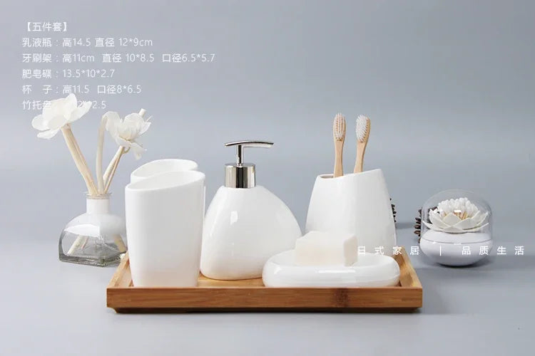ensemble daccessoires en céramique pour salle de bain élégant et pratique - vue 4 sur 10