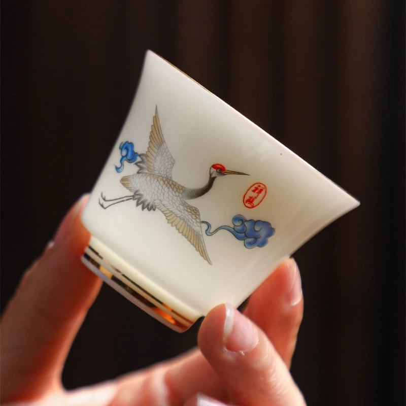 Tasse à thé chinoise en céramique peinte main