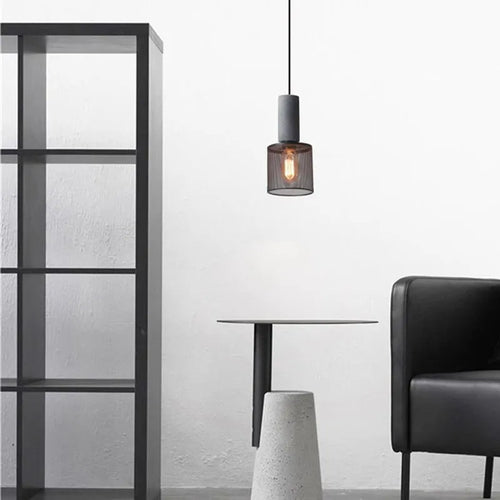 Lampe LED industrielle suspendue rétro à plusieurs têtes en ciment