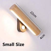 LED-Wandleuchte aus abgerundetem Holz, drehbar