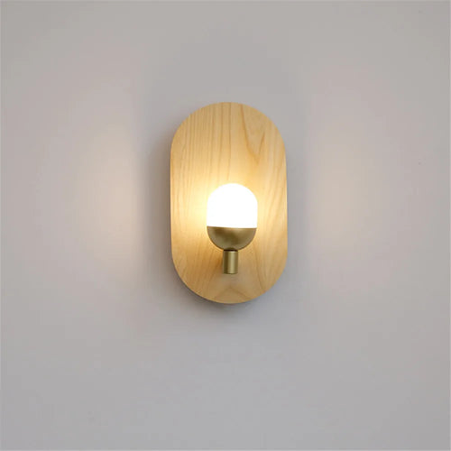 Moderne nordische Wandleuchte aus Holz mit dekorativer LED - vue 6 sur 10