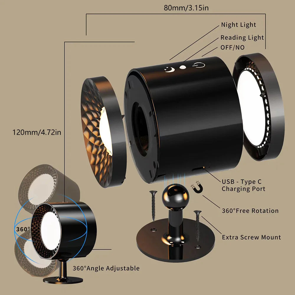 Tactile et télécommande intérieure sans fil Applique murale rechargeable alimenté par batterie LED appliques murales sans fil avec chargement USB - vue 7 sur 10