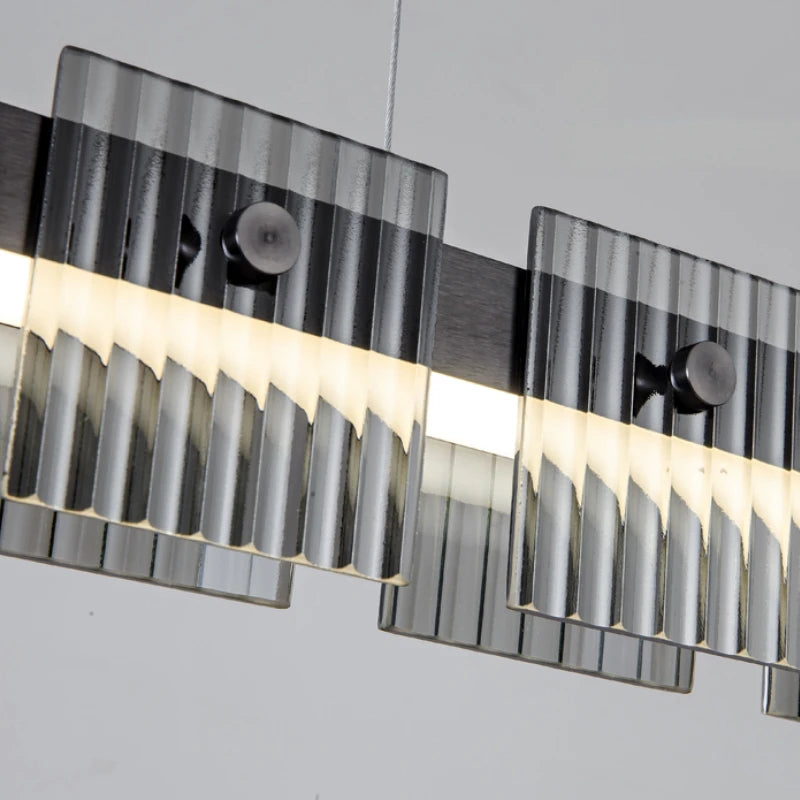 Moderne Pendelleuchte aus Edelstahl mit eleganter LED-Beleuchtung - vue 5 sur 9