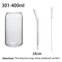 Tasse verre borosilicate forme canette avec couvercle bambou