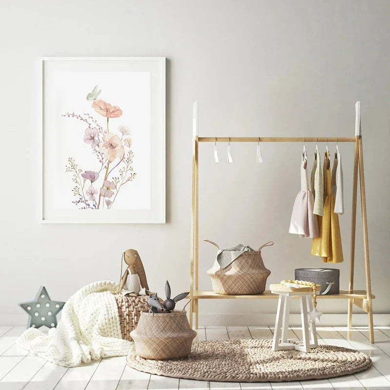 affiche personnalisée fleur sauvage pour décoration enfant