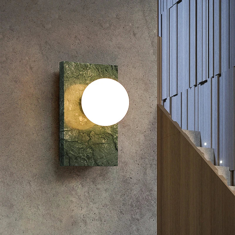 applique murale rétro en marbre et cuivre led