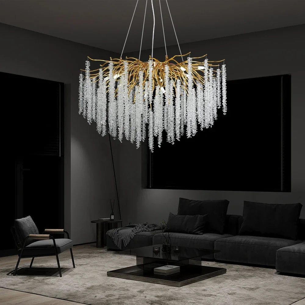lustre suspendu en verre cristal design moderne pour décoration intérieure - vue 4 sur 10