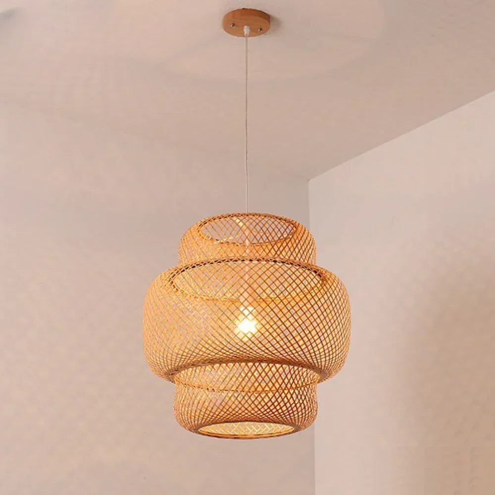 Suspension classique en bambou tissé - vue 2 sur 8