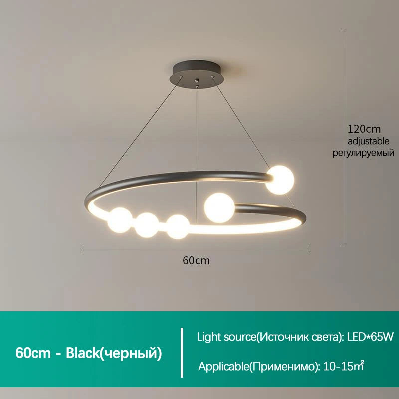 lustre minimaliste en verre design pour éclairage moderne - vue 7 sur 10