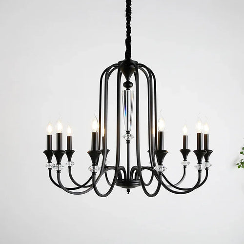 Kronleuchter im Retro-Design aus Kristall mit LED-Lampen für luxuriöses Wohnzimmer - vue 3 sur 14