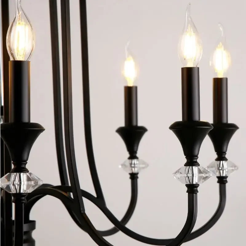 Kronleuchter im Retro-Design aus Kristall mit LED-Lampen für luxuriöses Wohnzimmer - vue 6 sur 14