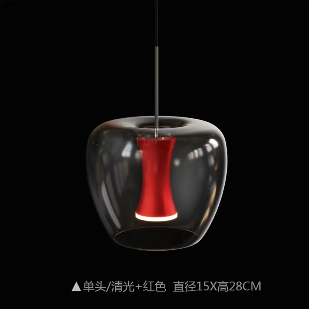 suspension led en verre transparent au design moderne pour décoration intérieure - vue 10 sur 10