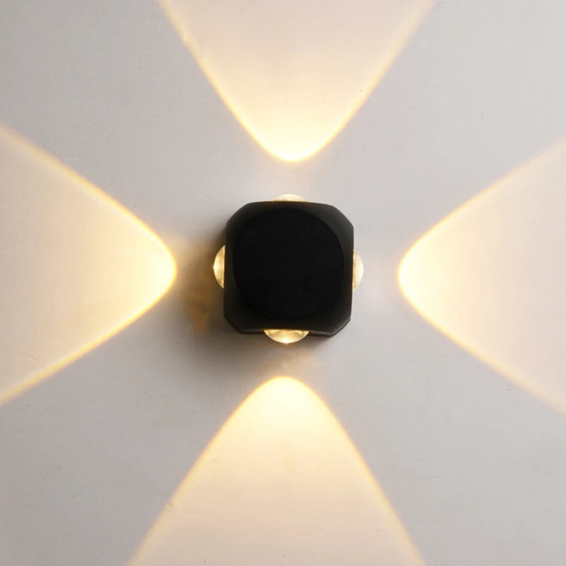 applique murale led hémisphère quatre côtés pour extérieur et balcon