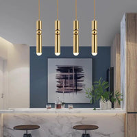 Nordique cuivre doré suspension chambre Foyer salon lampe suspendue hôtel Restaurant Bar allée fond lampes suspendues