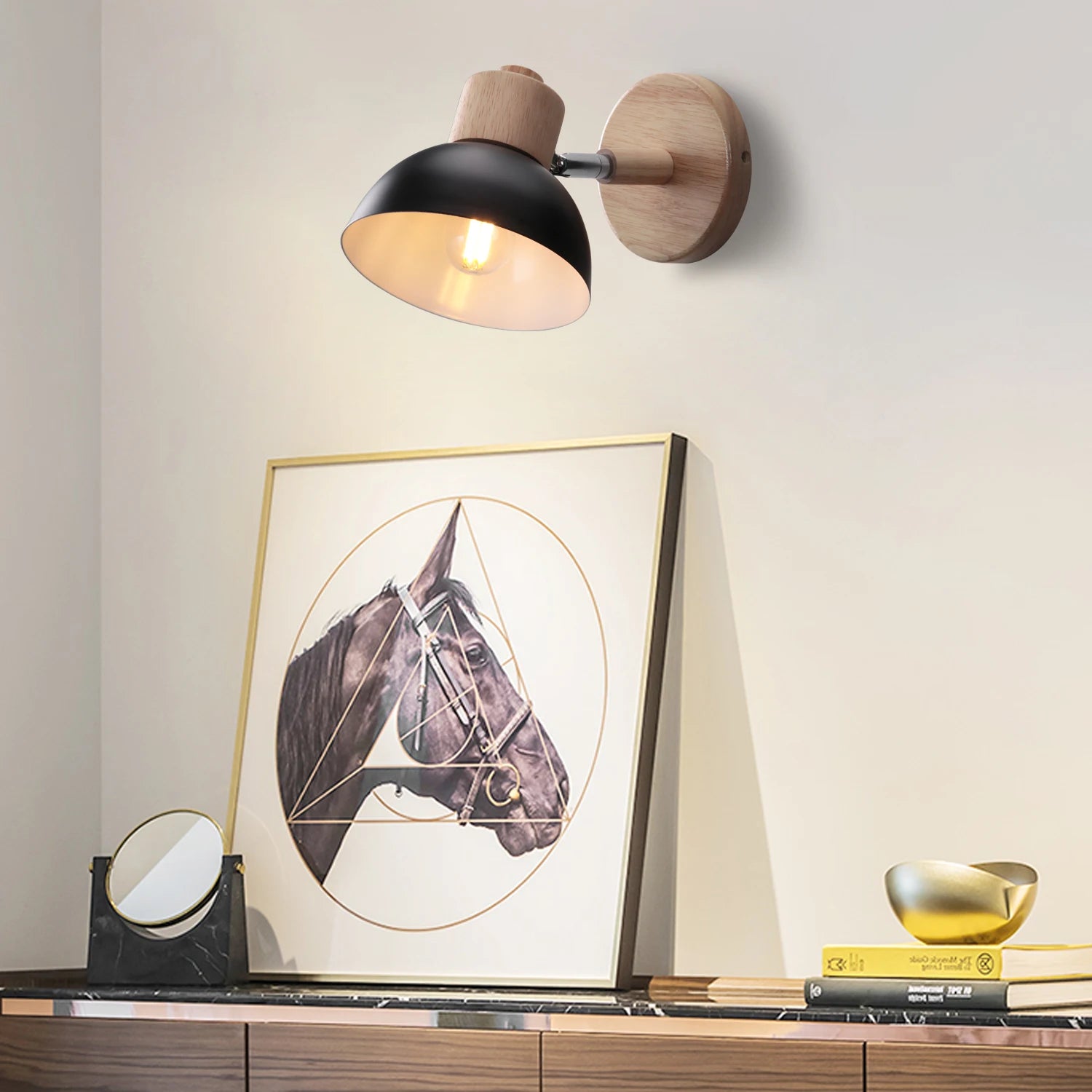 applique murale nordique en bois avec tête directionnelle - vue 5 sur 23