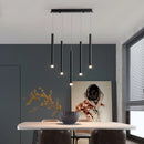 Moderne LED-Pendelleuchte aus schwarzem Eisen mit 8 Köpfen