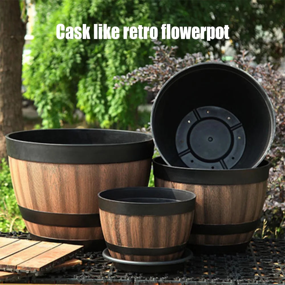 pot de fleurs rétro en seau pour jardin et décoration intérieure