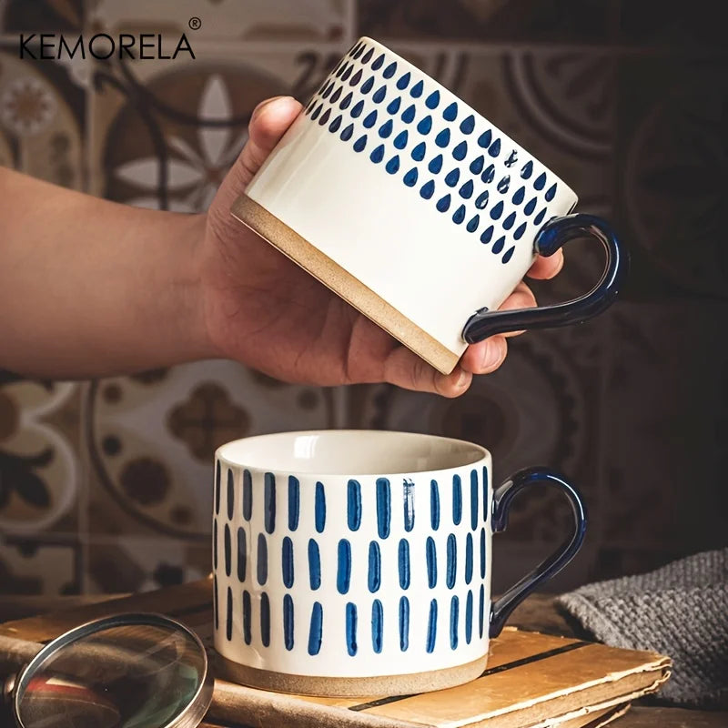 Tasse ceramique style japonais motif artisanal bureau maison - vue 2 sur 7