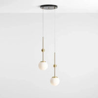 lustre en verre doré design créatif trois têtes éclairage moderne