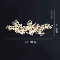 lustre moderne en or en forme de raisin pour intérieur élégant