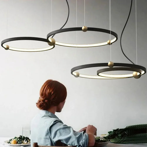 Moderner minimalistischer LED-Kronleuchter für Esstisch dekorativ - vue 5 sur 9