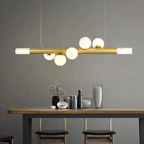 Luxuriöser Kronleuchter aus echtem Marmor im postmodernen Design für Bar - vue 2 sur 10