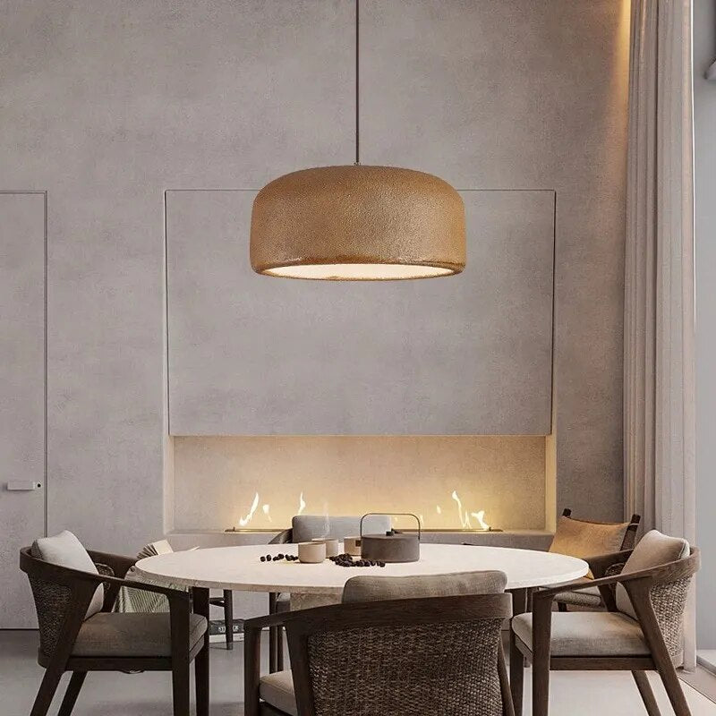 Runde Pendelleuchte im japanischen Wabi-Sabi-Stil mit Design-Charakter - vue 3 sur 9