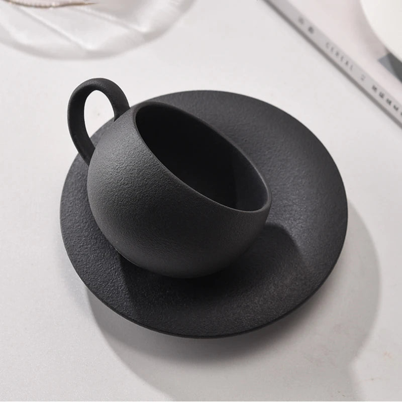 Service café céramique style japonais avec plateau artisanal