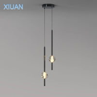 Minimalistische Pendelleuchte mit Kristallwürfel-Dekor