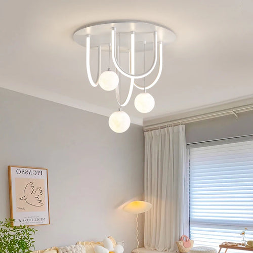 Kronleuchter Design 3D LED Mond Kugelform Pendelleuchte Innen - vue 2 sur 10