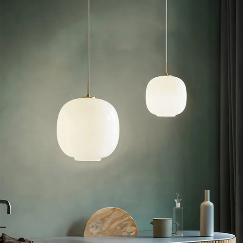 lampe led suspendue en verre nordique en fer pour intérieur décoratif