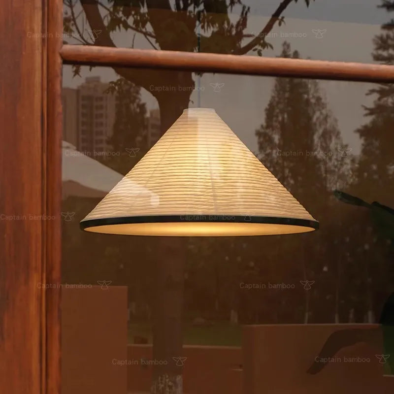 Japanischer Wabi Sabi Kronleuchter aus Reispapier LED - vue 4 sur 8