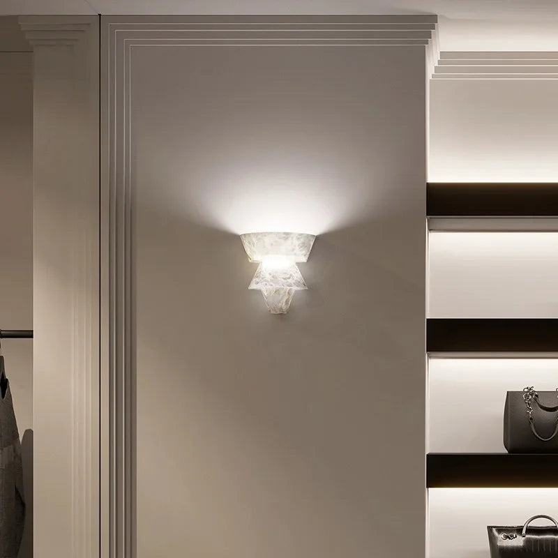 Wandleuchte aus natürlichem Marmor im modernen, minimalistischen Stil mit LED - vue 4 sur 8