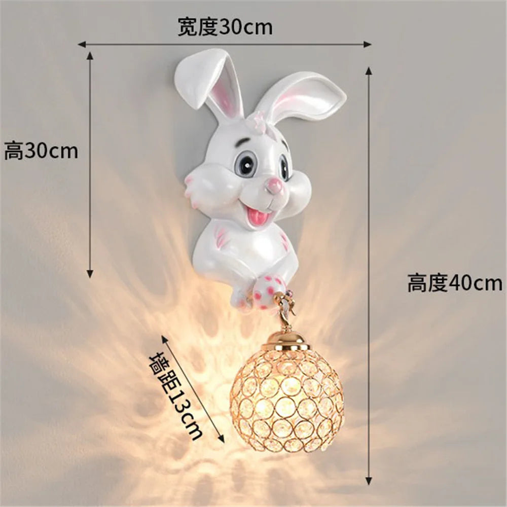 applique murale lapin en résine style pastoral créatif pour décoration maison - vue 7 sur 8