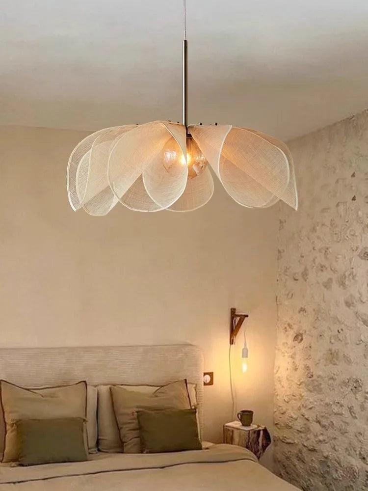lustre wabi sabi japonais en tissu français moderne - vue 4 sur 9