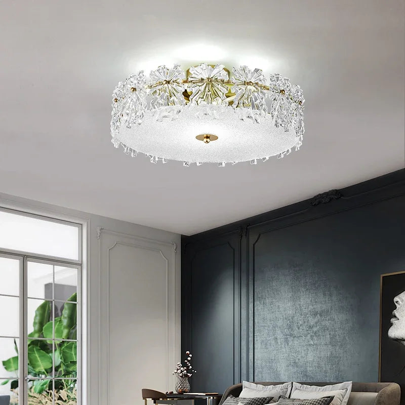LED-Deckenleuchte aus Kristallglas im minimalistischen Design für elegantes Interieur - vue 4 sur 13