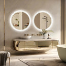 Smart LED Bathroom Mirror, Round Mirror Surface, Wall Mounted Makeup Mirror, Touch  Adjust Brightness, Safer Gift Box Packaging