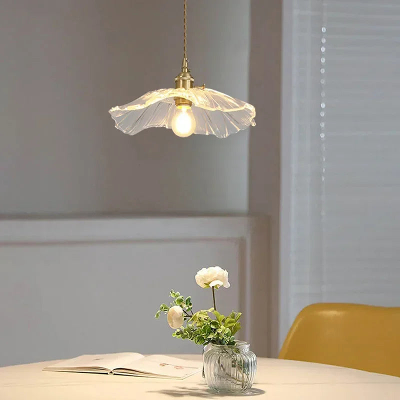 suspension en verre rétro en forme de fleur pour décoration intérieure - vue 5 sur 12